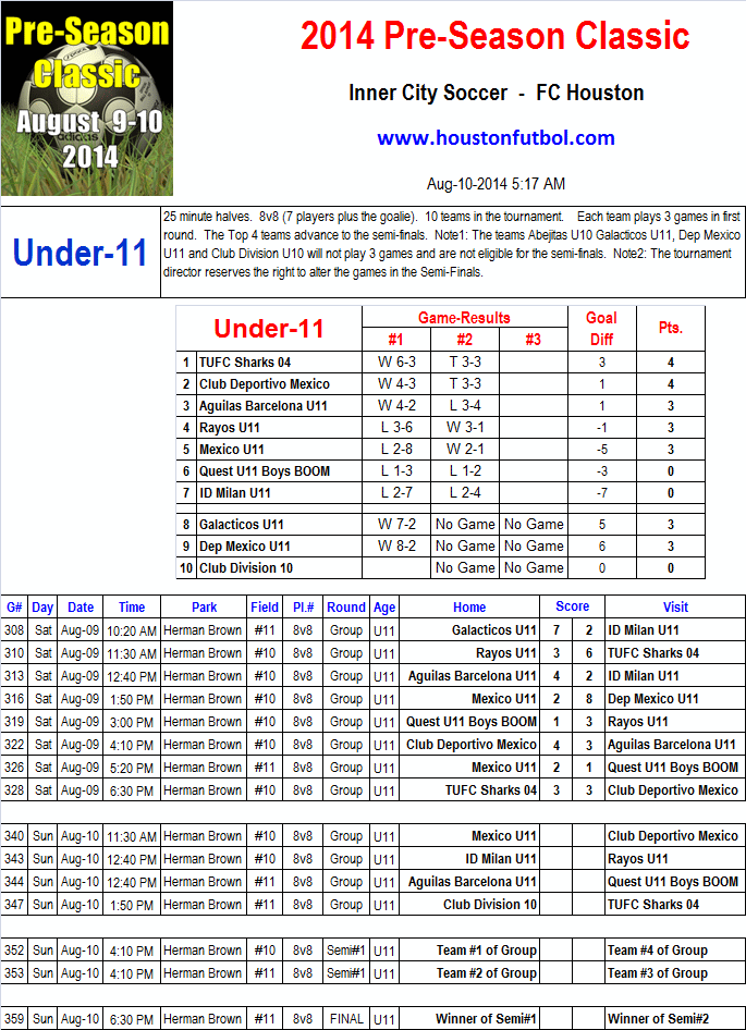 Schedule