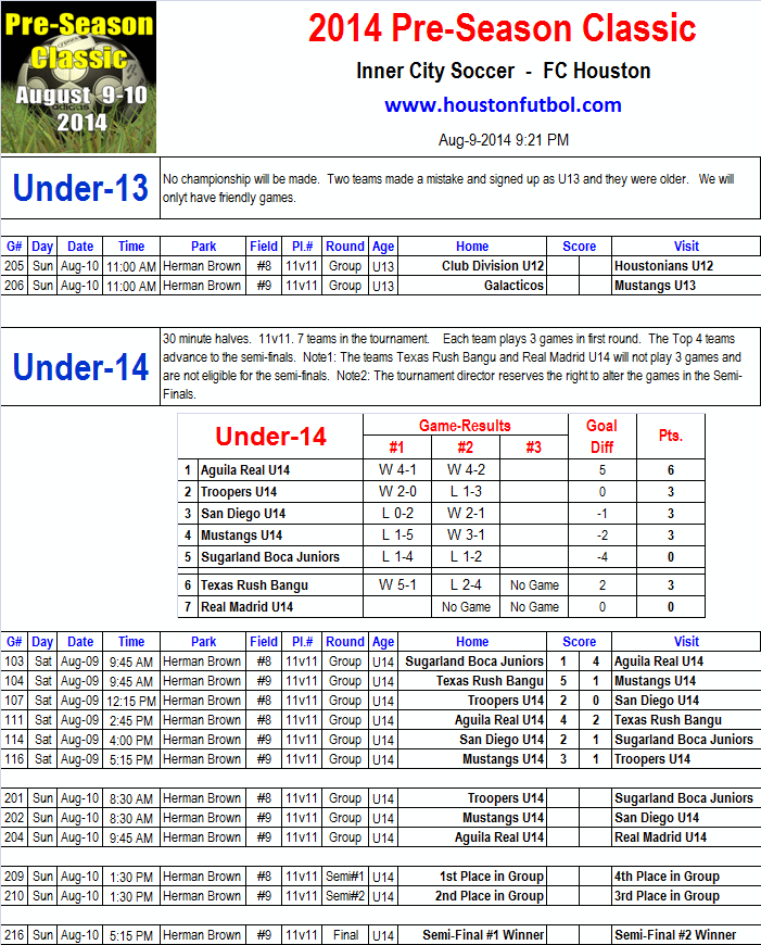 Schedule