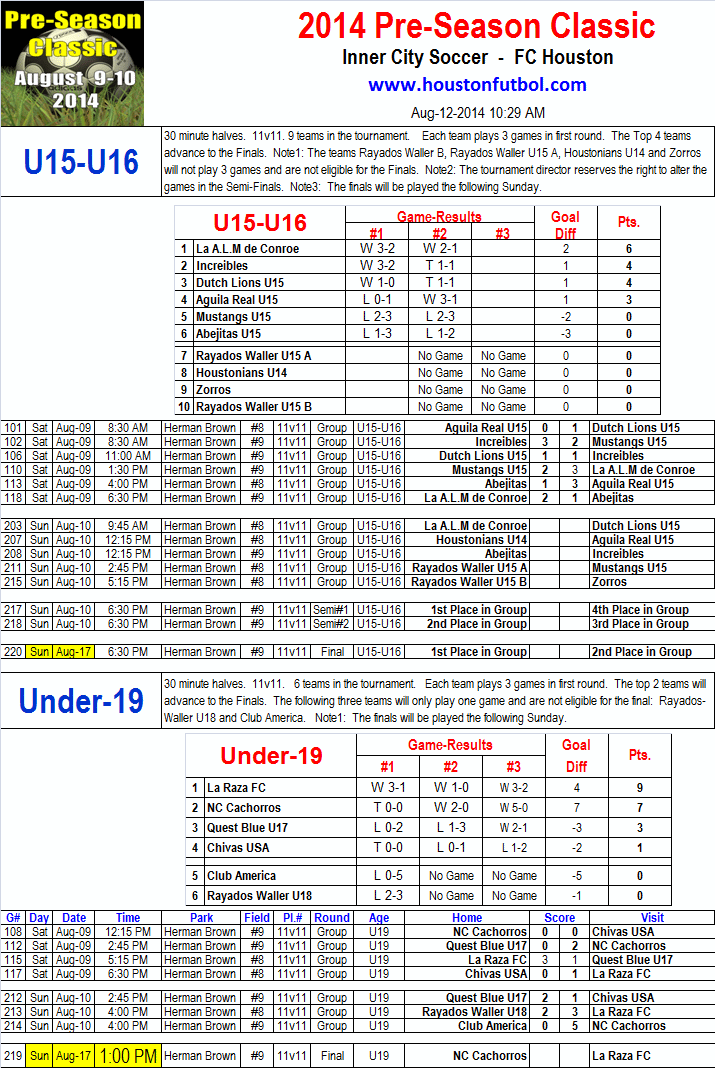 Schedule